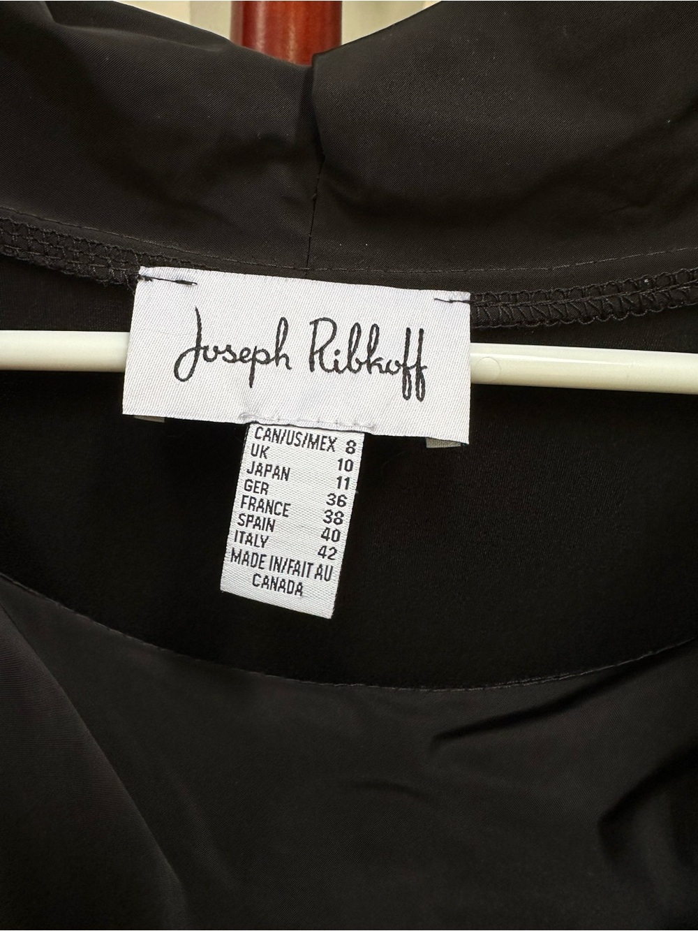 Joseph Ribkoff Cocoon Dress 173444 Black Cowl Neck 3/4 Sleeve Pocket Size 8 - Picture 4 of 5